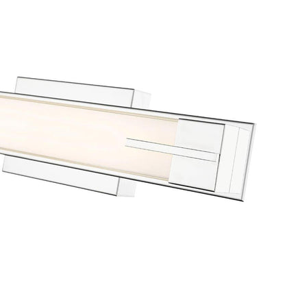 Z-Lite Chase 18" 1-Light LED-Integrated Chrome Vanity Light With Gloss Opal Glass Shade