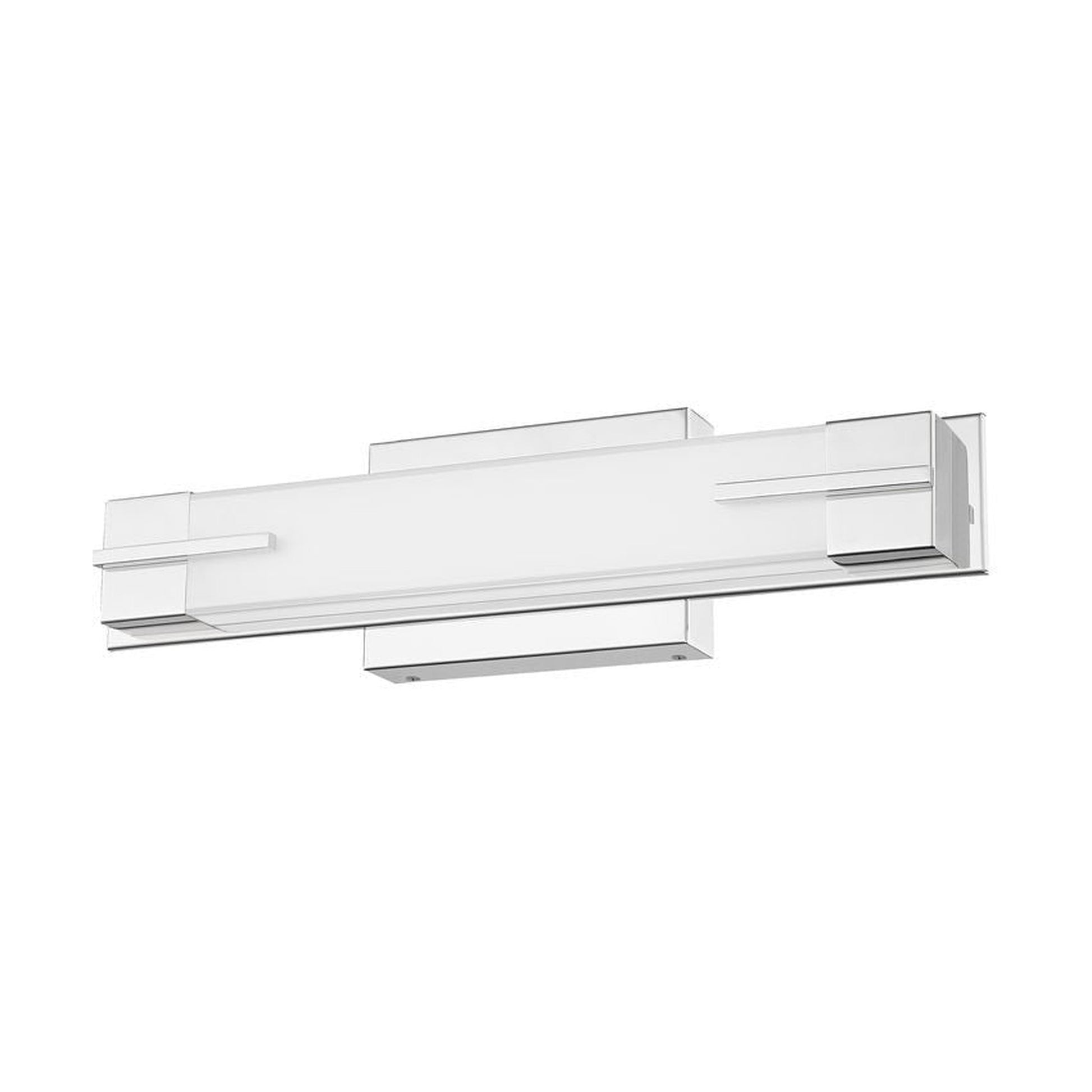 Z-Lite Chase 18" 1-Light LED-Integrated Chrome Vanity Light With Gloss Opal Glass Shade