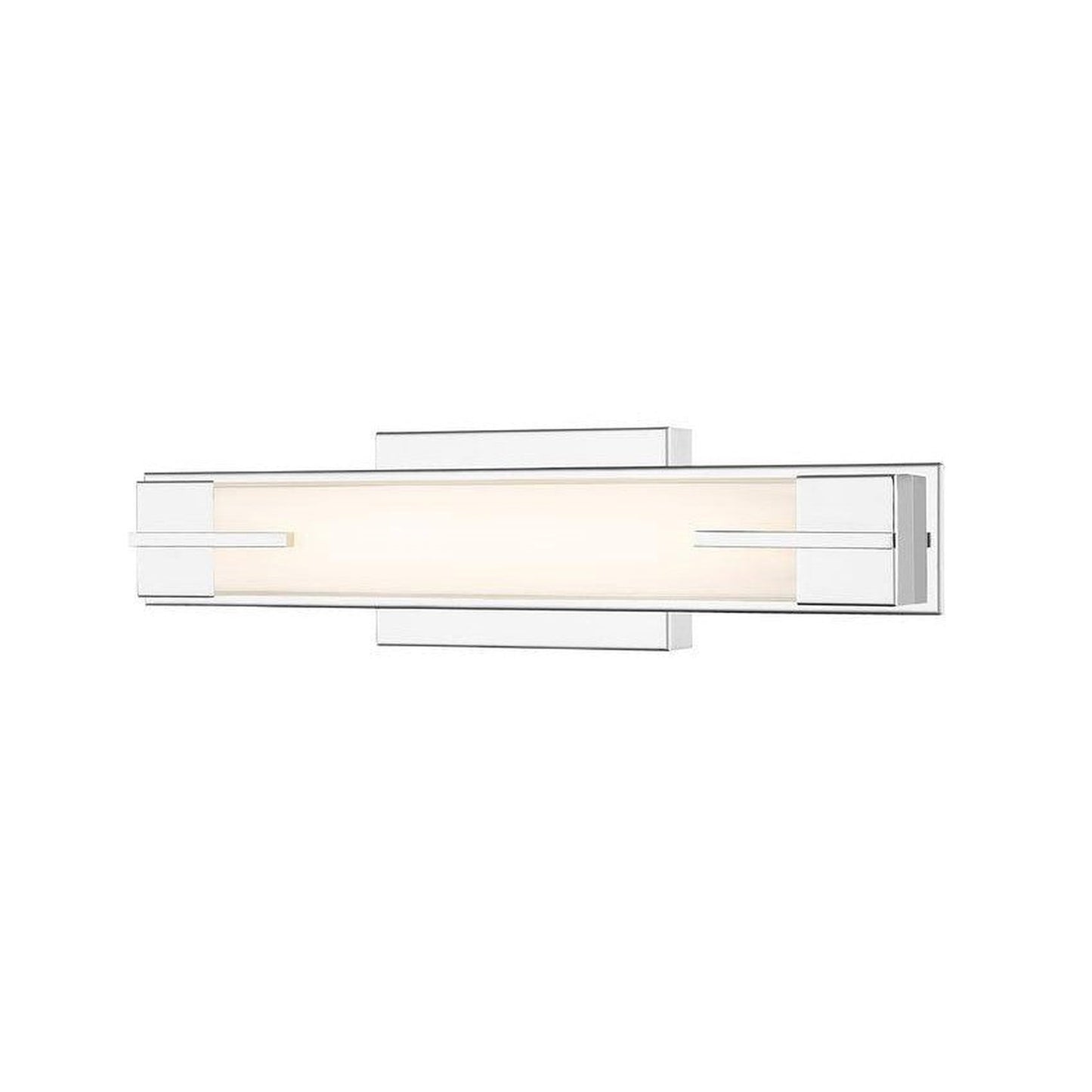 Z-Lite Chase 18" 1-Light LED-Integrated Chrome Vanity Light With Gloss Opal Glass Shade