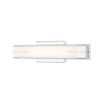 Z-Lite Chase 18" 1-Light LED-Integrated Chrome Vanity Light With Gloss Opal Glass Shade