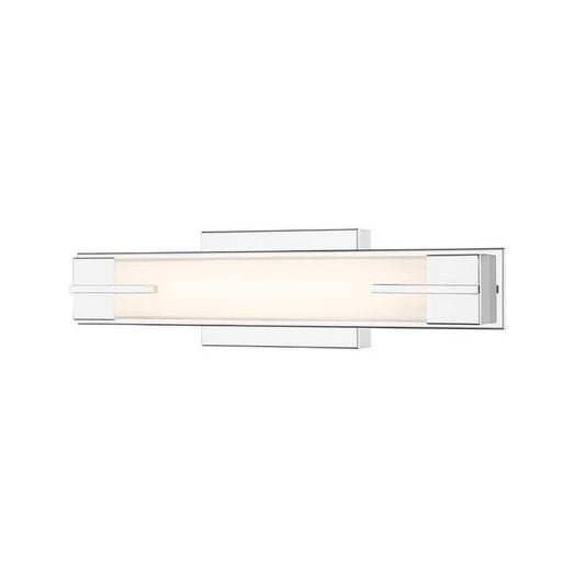 Z-Lite Chase 18" 1-Light LED-Integrated Chrome Vanity Light With Gloss Opal Glass Shade