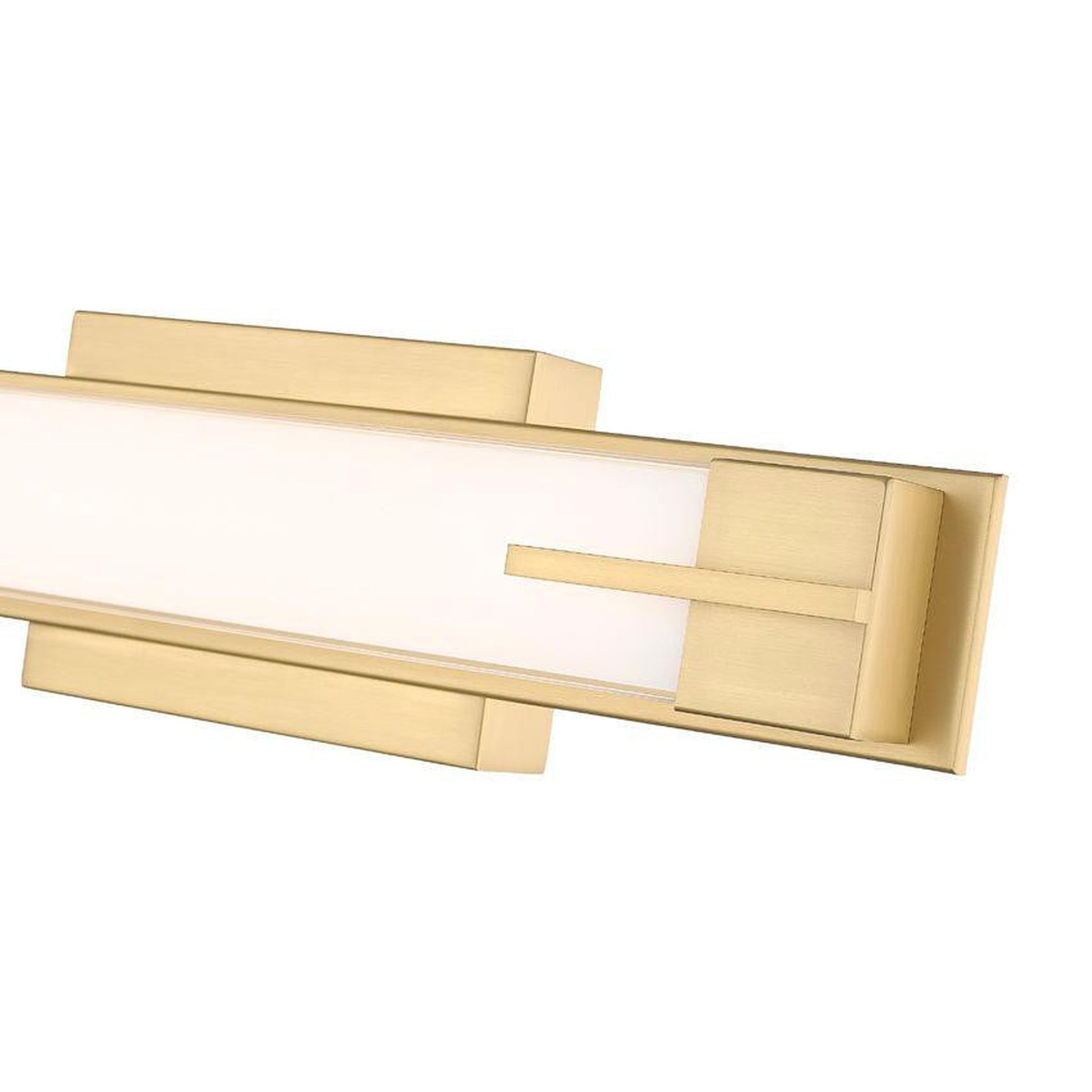 Z-Lite Chase 18" 1-Light LED-Integrated Modern Gold Vanity Light With Gloss Opal Glass Shade