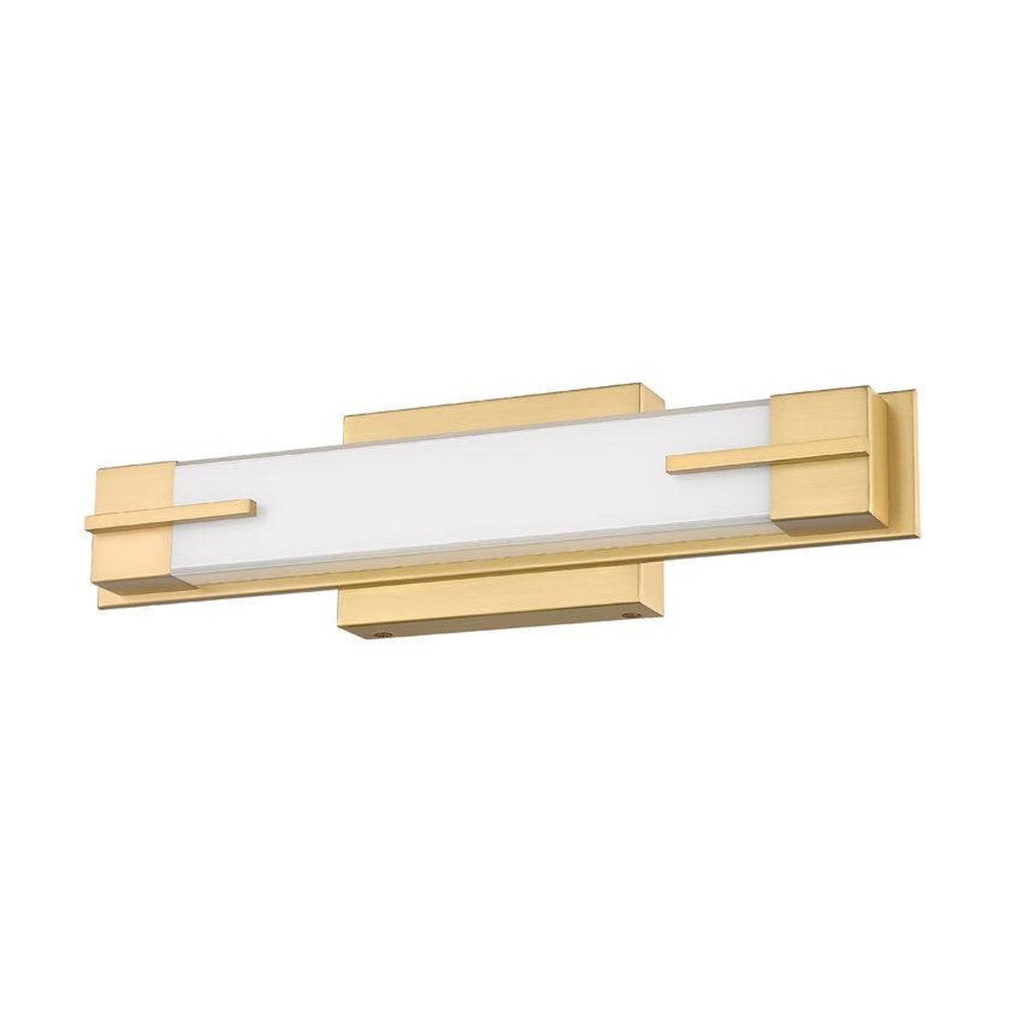 Z-Lite Chase 18" 1-Light LED-Integrated Modern Gold Vanity Light With Gloss Opal Glass Shade