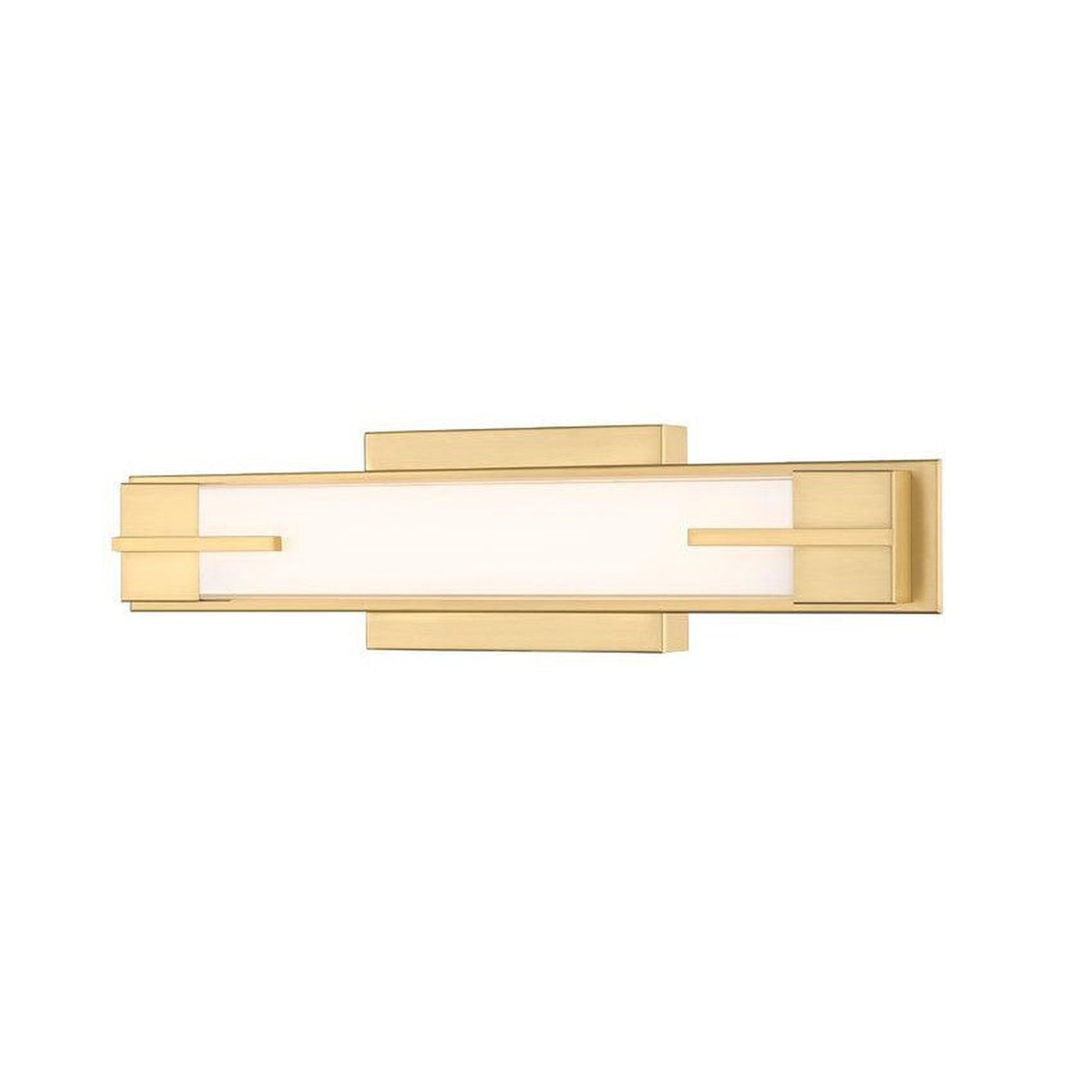 Z-Lite Chase 18" 1-Light LED-Integrated Modern Gold Vanity Light With Gloss Opal Glass Shade