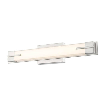 Z-Lite Chase 23" 1-Light LED-Integrated Brushed Nickel Vanity Light With Gloss Opal Glass Shade