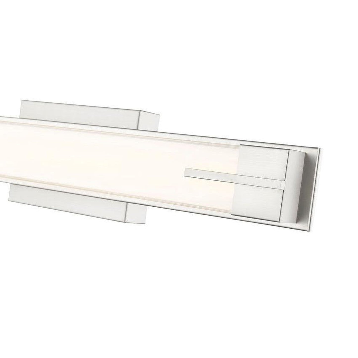 Z-Lite Chase 23" 1-Light LED-Integrated Brushed Nickel Vanity Light With Gloss Opal Glass Shade