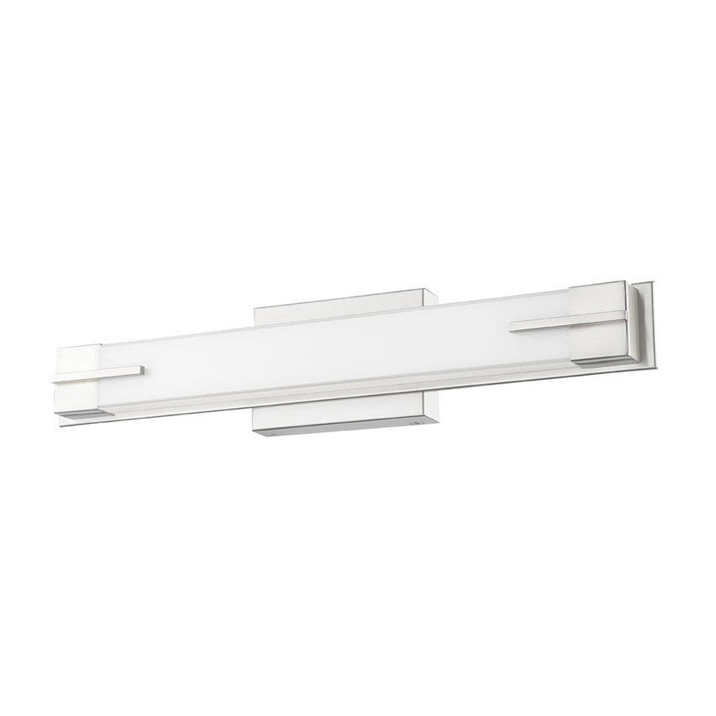 Z-Lite Chase 23" 1-Light LED-Integrated Brushed Nickel Vanity Light With Gloss Opal Glass Shade