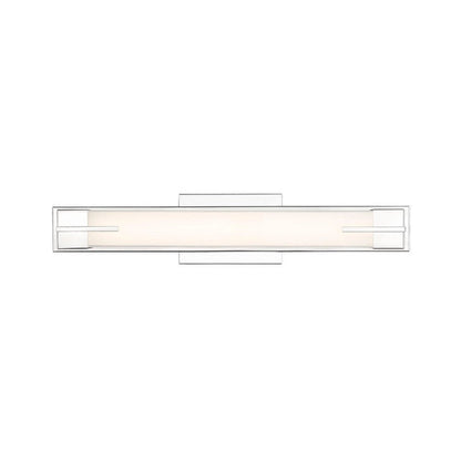 Z-Lite Chase 23" 1-Light LED-Integrated Chrome Vanity Light With Gloss Opal Glass Shade