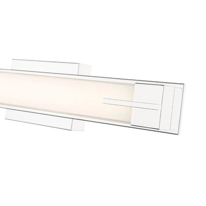 Z-Lite Chase 23" 1-Light LED-Integrated Chrome Vanity Light With Gloss Opal Glass Shade