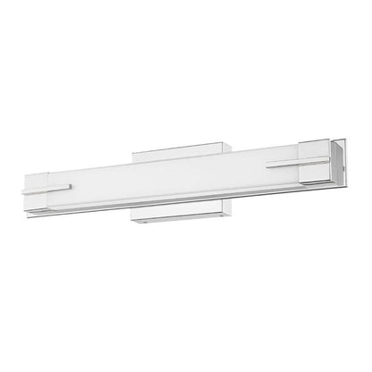 Z-Lite Chase 23" 1-Light LED-Integrated Chrome Vanity Light With Gloss Opal Glass Shade