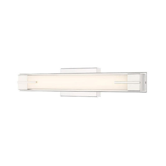 Z-Lite Chase 23" 1-Light LED-Integrated Chrome Vanity Light With Gloss Opal Glass Shade