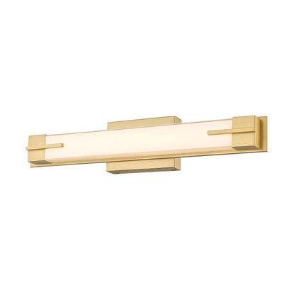 Z-Lite Chase 23" 1-Light LED-Integrated Modern Gold Vanity Light With Gloss Opal Glass Shade