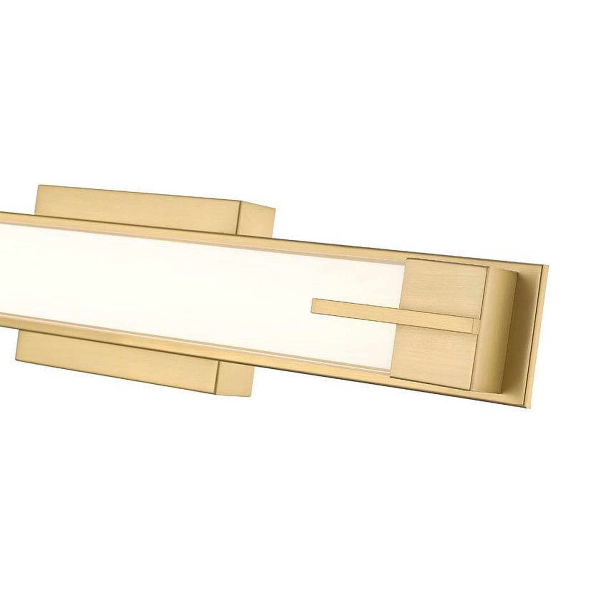 Z-Lite Chase 23" 1-Light LED-Integrated Modern Gold Vanity Light With Gloss Opal Glass Shade