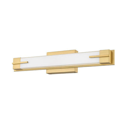 Z-Lite Chase 23" 1-Light LED-Integrated Modern Gold Vanity Light With Gloss Opal Glass Shade