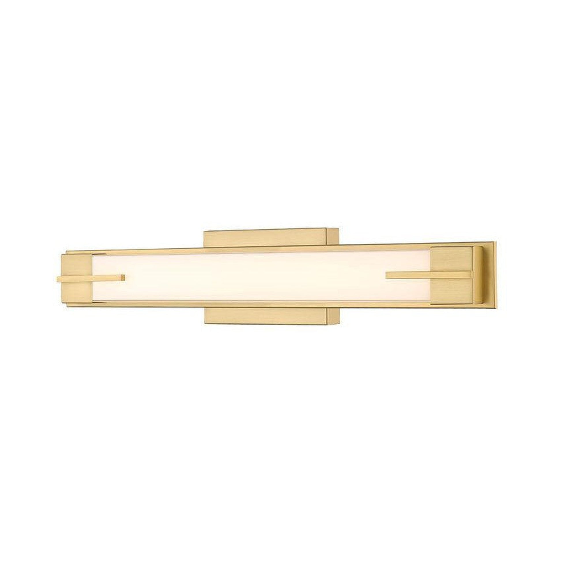 Z-Lite Chase 23" 1-Light LED-Integrated Modern Gold Vanity Light With Gloss Opal Glass Shade