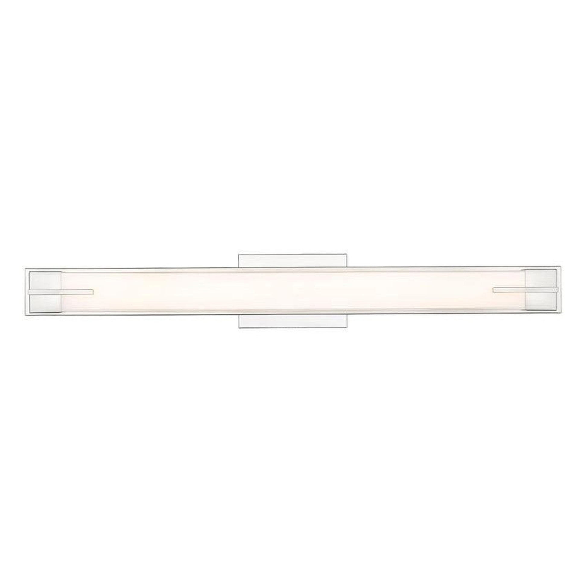 Z-Lite Chase 33" 1-Light LED-Integrated Brushed Nickel Vanity Light With Gloss Opal Glass Shade