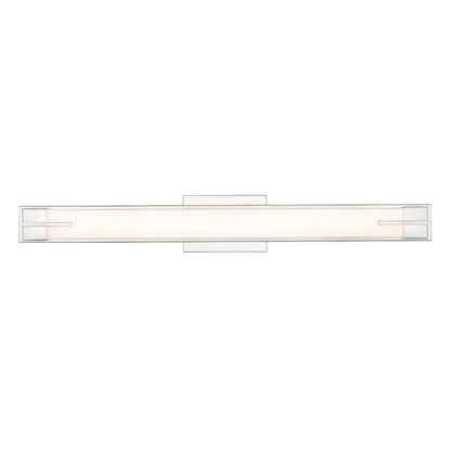 Z-Lite Chase 33" 1-Light LED-Integrated Brushed Nickel Vanity Light With Gloss Opal Glass Shade