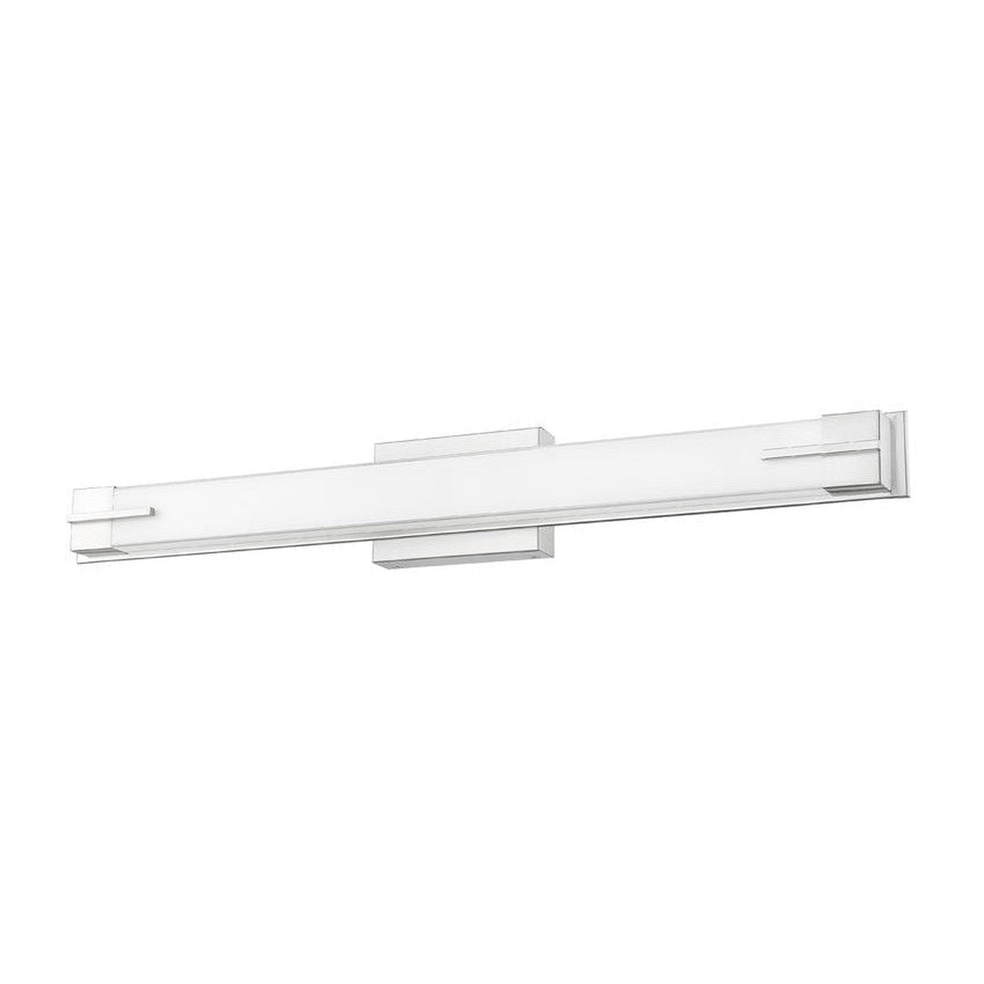 Z-Lite Chase 33" 1-Light LED-Integrated Brushed Nickel Vanity Light With Gloss Opal Glass Shade