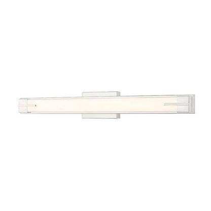 Z-Lite Chase 33" 1-Light LED-Integrated Brushed Nickel Vanity Light With Gloss Opal Glass Shade