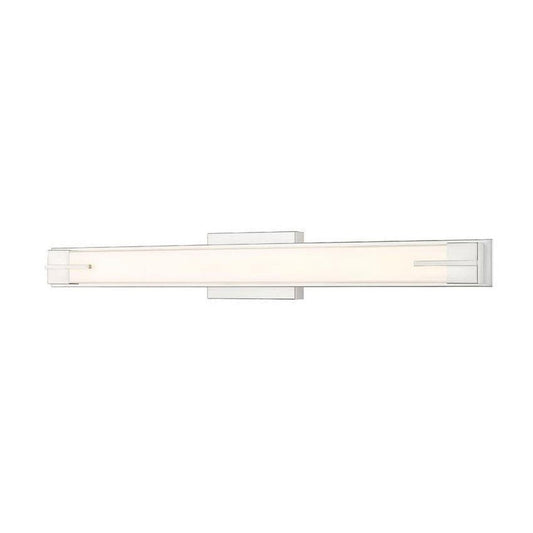 Z-Lite Chase 33" 1-Light LED-Integrated Brushed Nickel Vanity Light With Gloss Opal Glass Shade