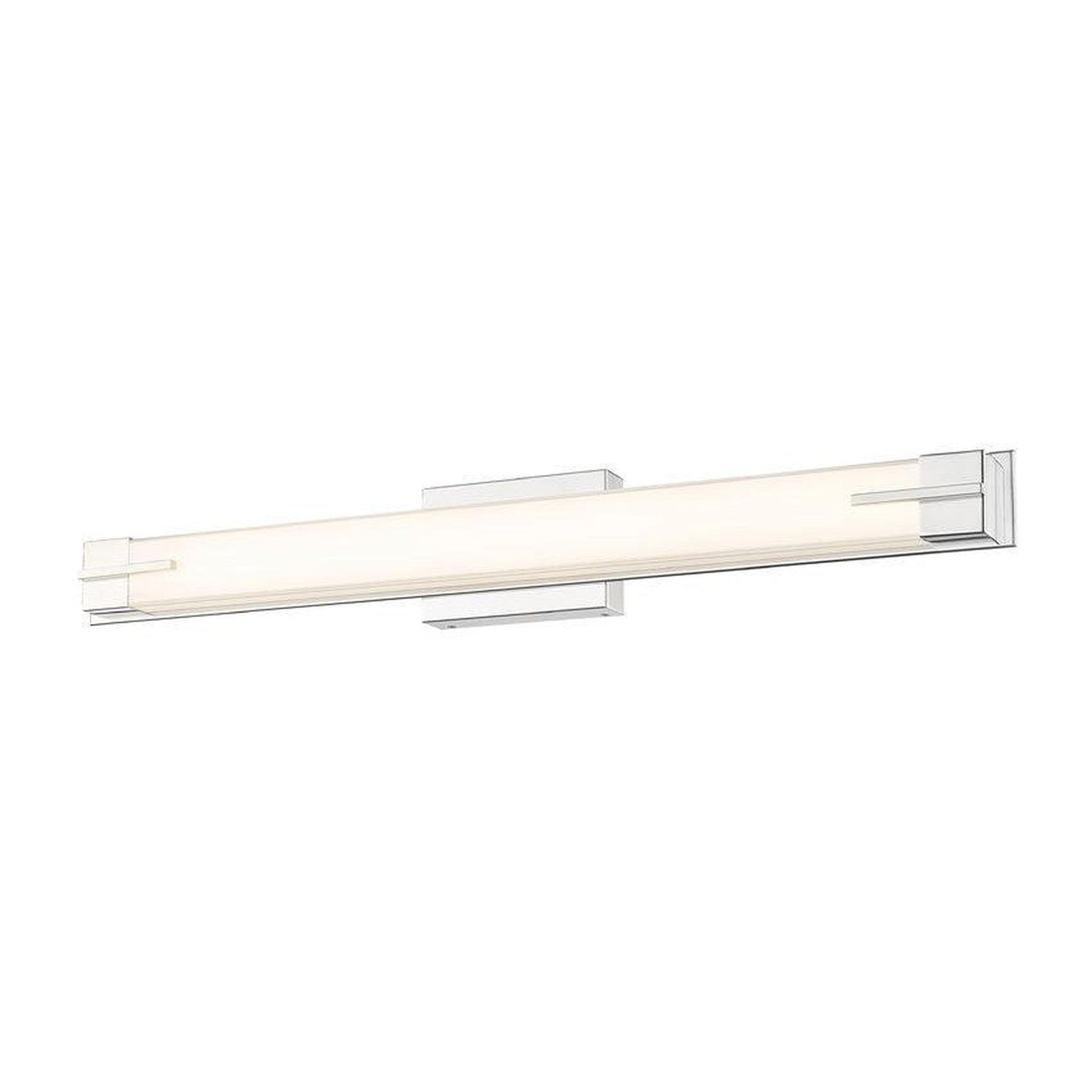 Z-Lite Chase 33" 1-Light LED-Integrated Chrome Vanity Light With Gloss Opal Glass Shade