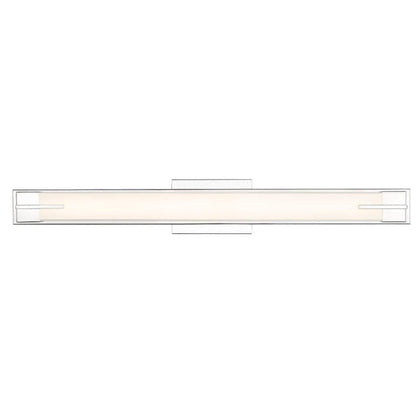 Z-Lite Chase 33" 1-Light LED-Integrated Chrome Vanity Light With Gloss Opal Glass Shade