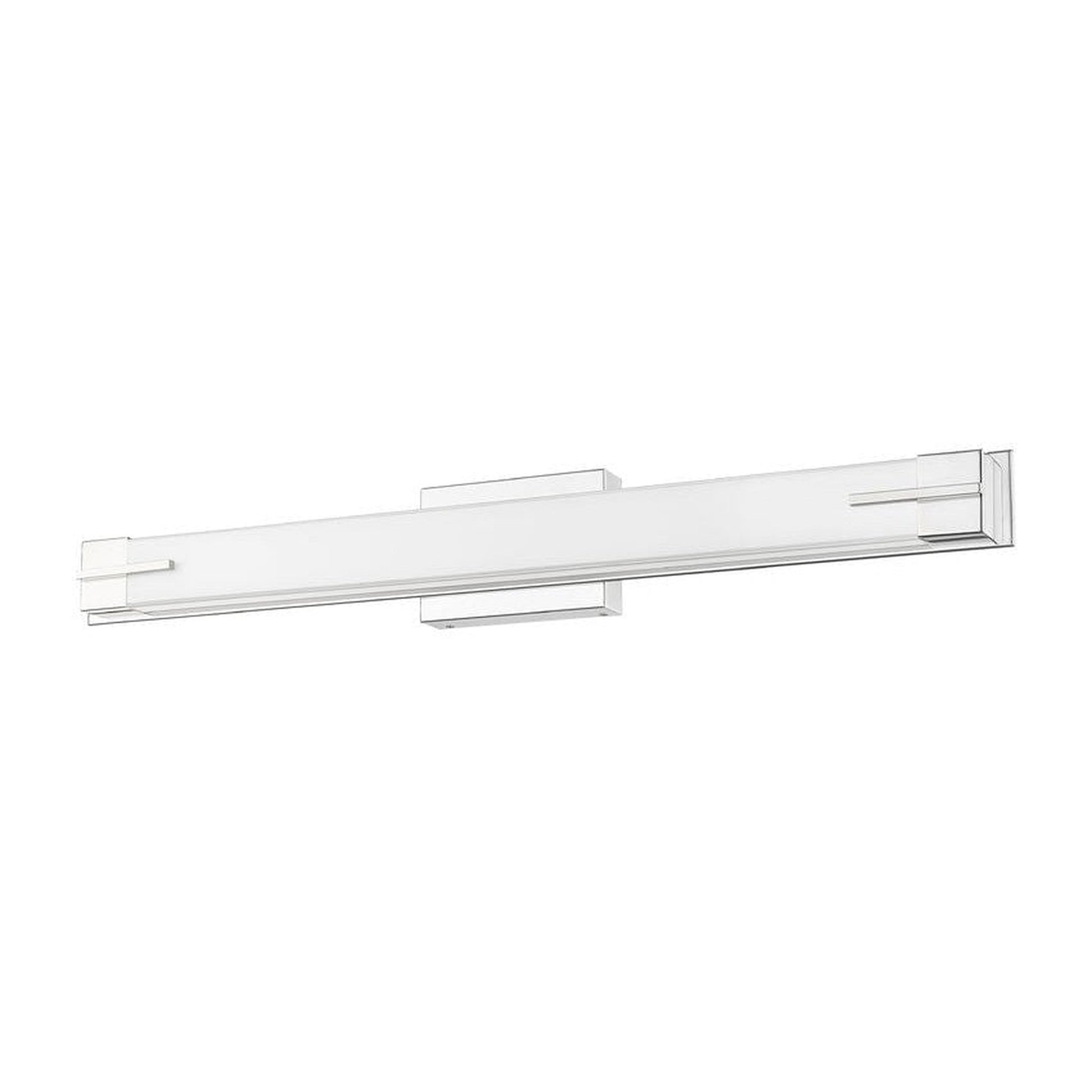 Z-Lite Chase 33" 1-Light LED-Integrated Chrome Vanity Light With Gloss Opal Glass Shade