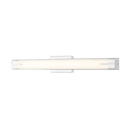 Z-Lite Chase 33" 1-Light LED-Integrated Chrome Vanity Light With Gloss Opal Glass Shade