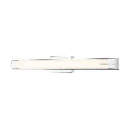 Z-Lite Chase 33" 1-Light LED-Integrated Chrome Vanity Light With Gloss Opal Glass Shade