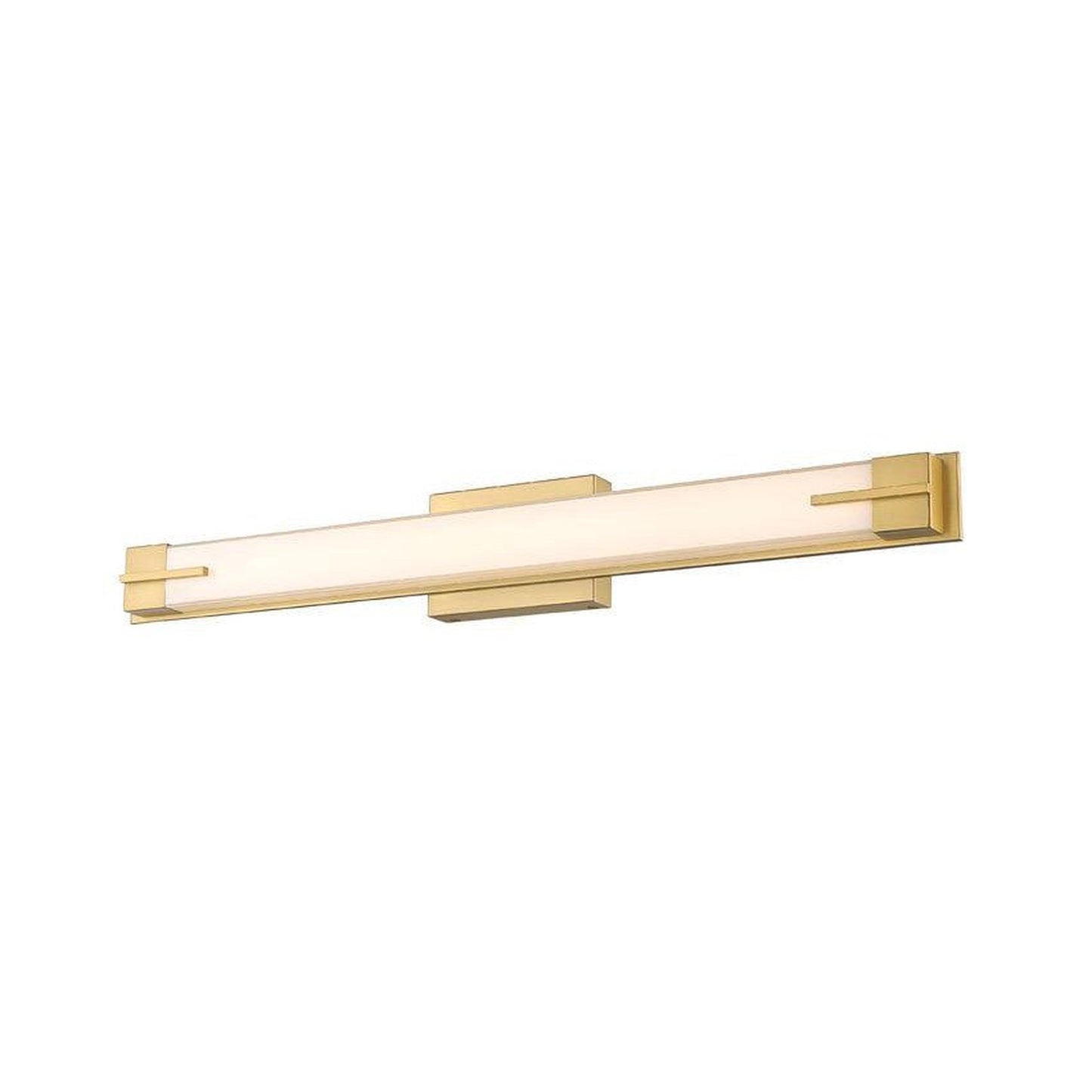 Z-Lite Chase 33" 1-Light LED-Integrated Modern Gold Vanity Light With Gloss Opal Glass Shade