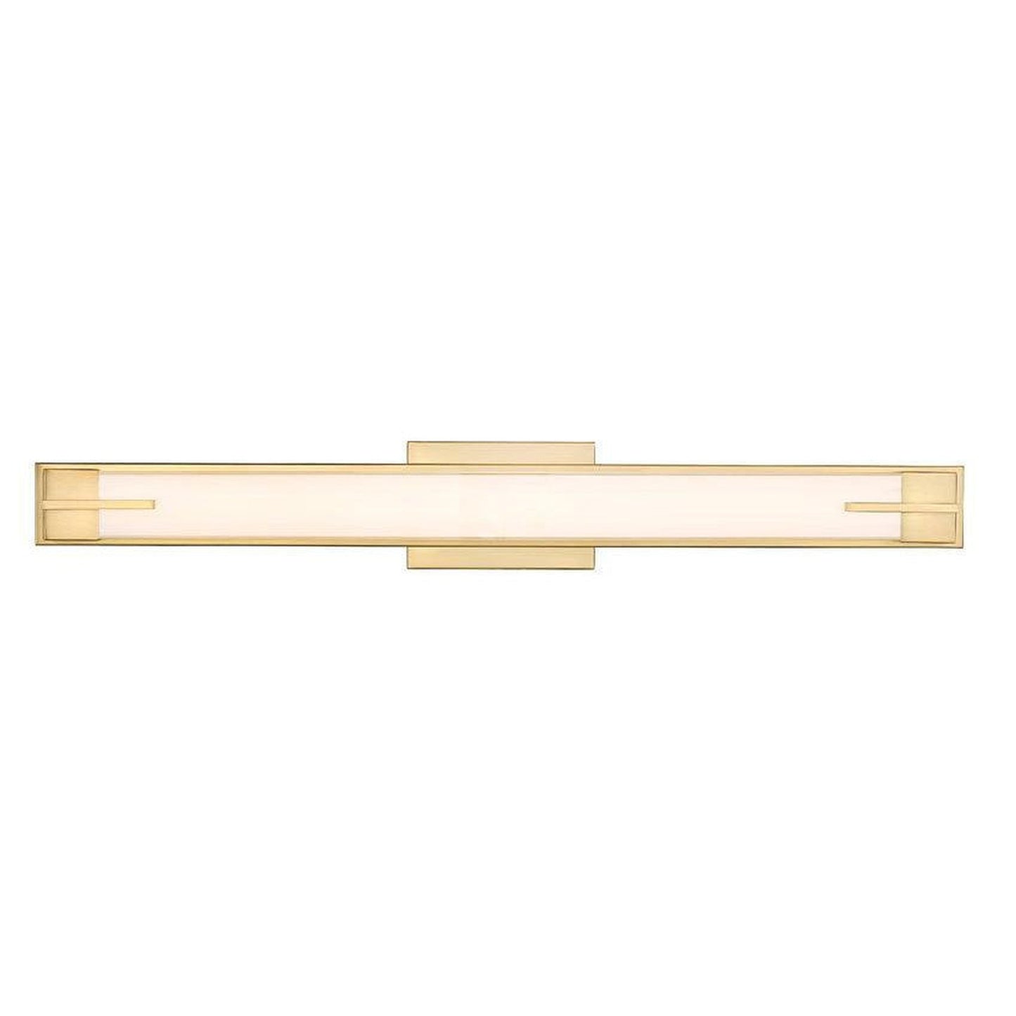 Z-Lite Chase 33" 1-Light LED-Integrated Modern Gold Vanity Light With Gloss Opal Glass Shade