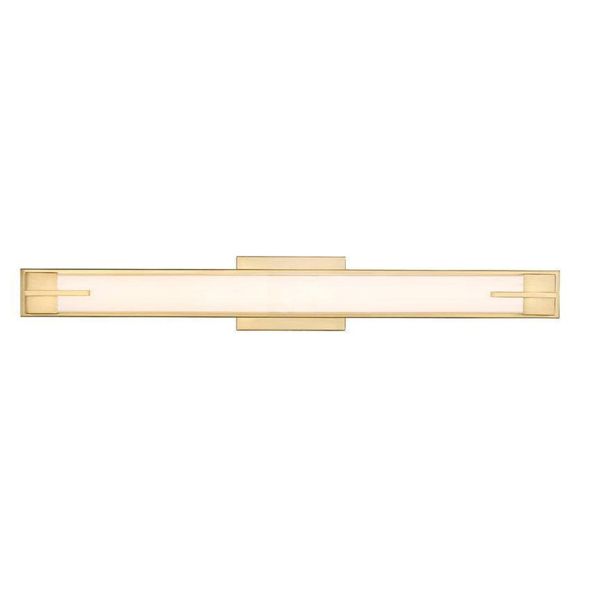 Z-Lite Chase 33" 1-Light LED-Integrated Modern Gold Vanity Light With Gloss Opal Glass Shade