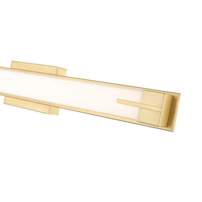 Z-Lite Chase 33" 1-Light LED-Integrated Modern Gold Vanity Light With Gloss Opal Glass Shade