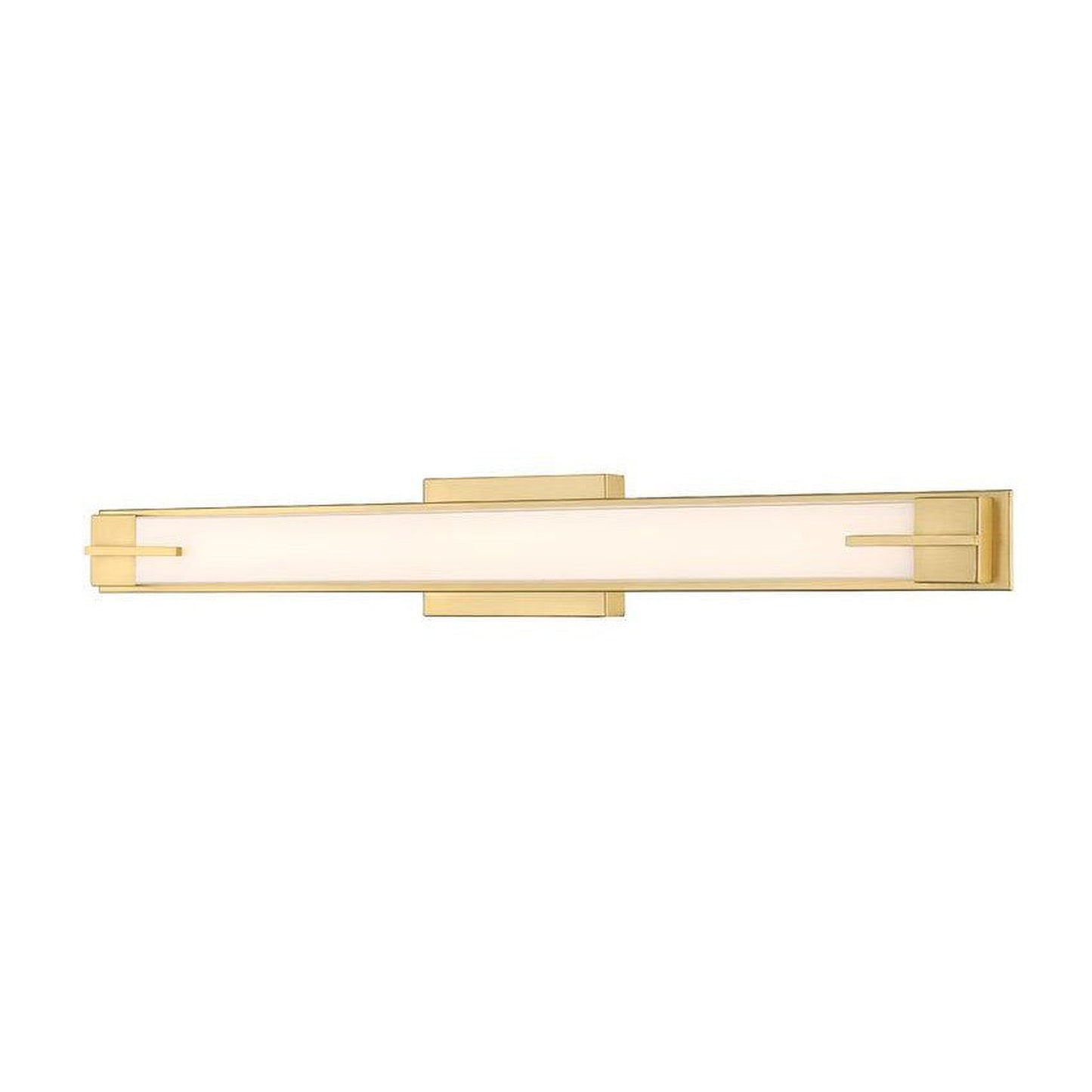 Z-Lite Chase 33" 1-Light LED-Integrated Modern Gold Vanity Light With Gloss Opal Glass Shade