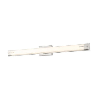 Z-Lite Chase 43" 1-Light LED-Integrated Brushed Nickel Vanity Light With Gloss Opal Glass Shade