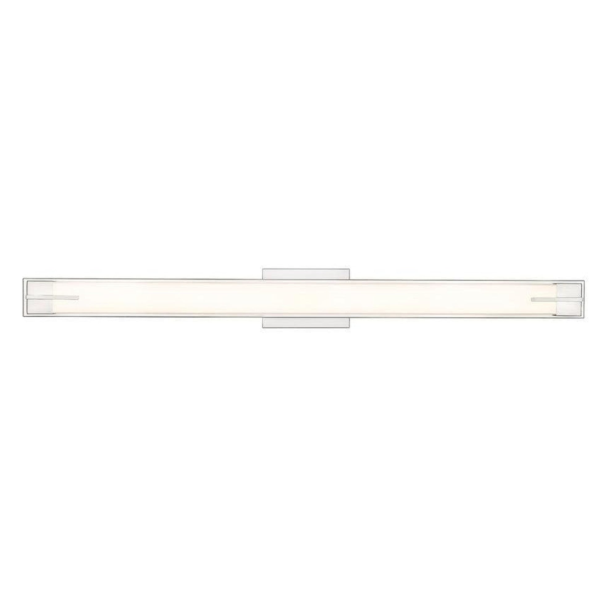 Z-Lite Chase 43" 1-Light LED-Integrated Brushed Nickel Vanity Light With Gloss Opal Glass Shade