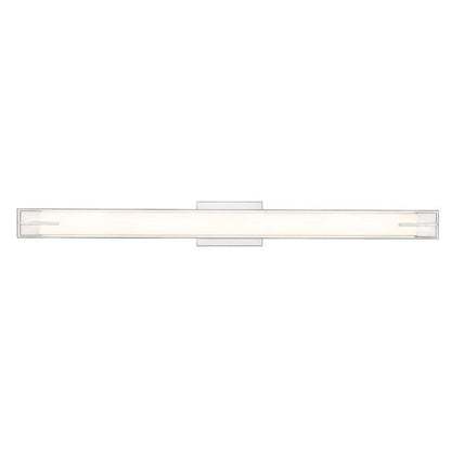 Z-Lite Chase 43" 1-Light LED-Integrated Brushed Nickel Vanity Light With Gloss Opal Glass Shade