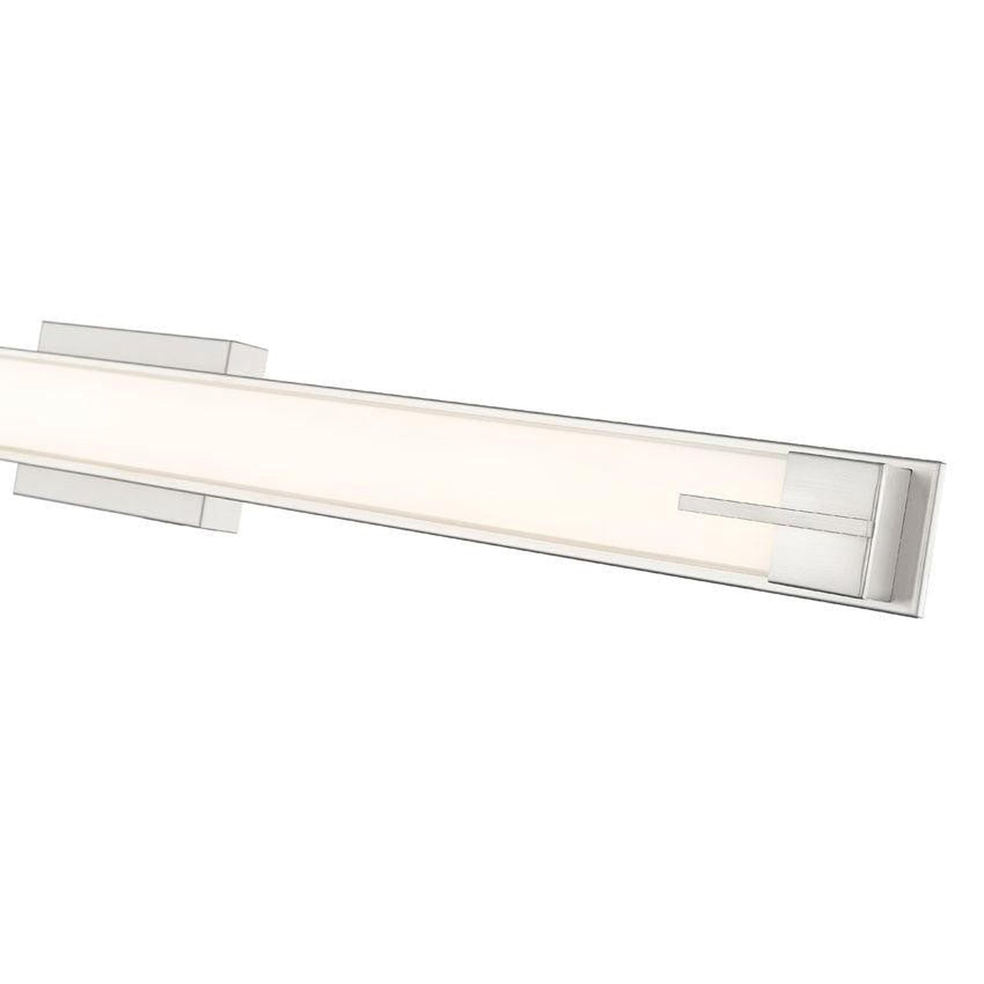 Z-Lite Chase 43" 1-Light LED-Integrated Brushed Nickel Vanity Light With Gloss Opal Glass Shade