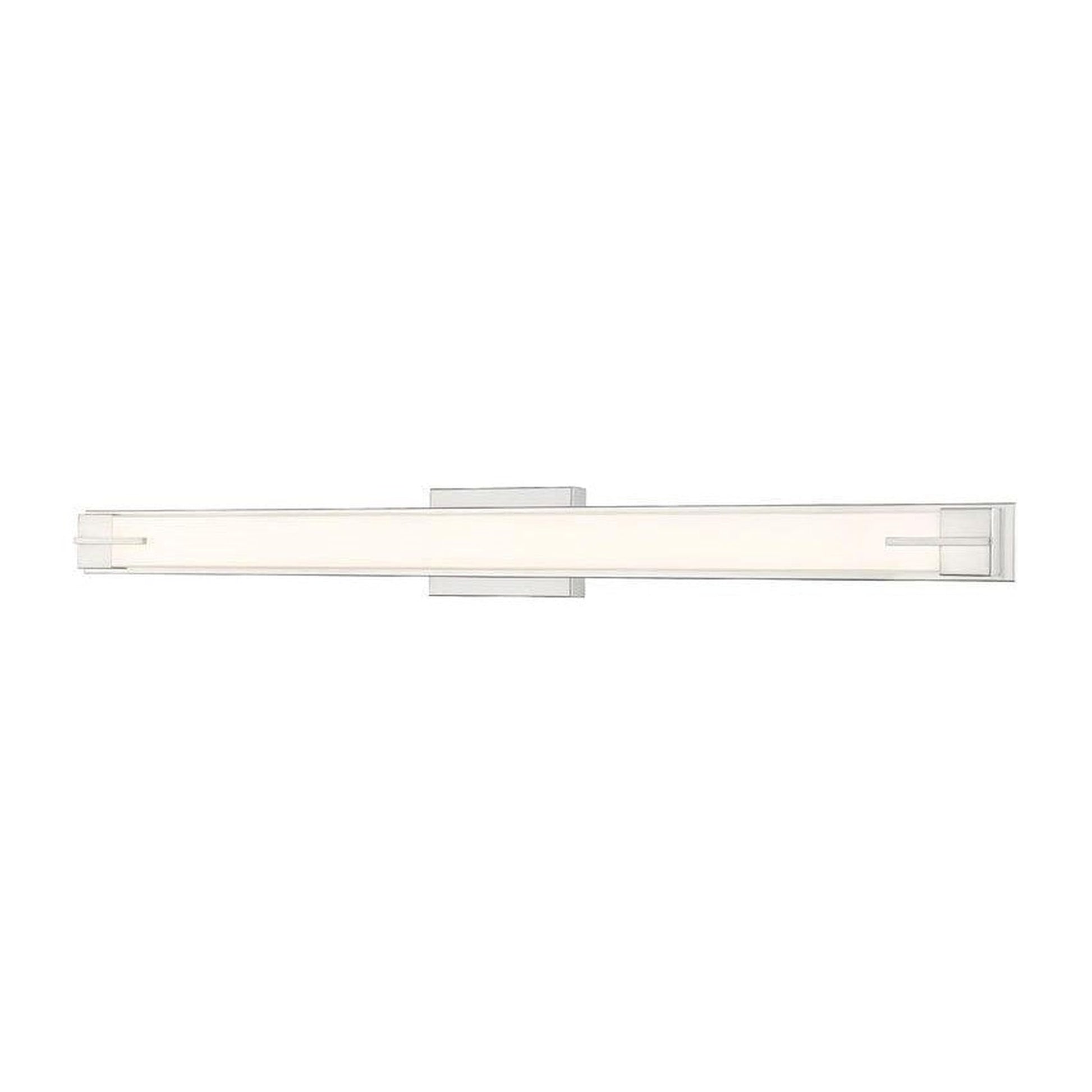 Z-Lite Chase 43" 1-Light LED-Integrated Brushed Nickel Vanity Light With Gloss Opal Glass Shade