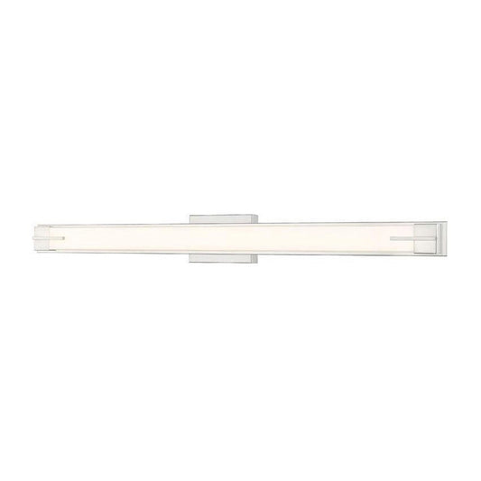 Z-Lite Chase 43" 1-Light LED-Integrated Brushed Nickel Vanity Light With Gloss Opal Glass Shade