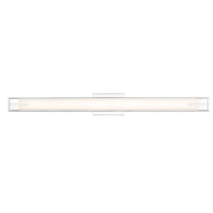 Z-Lite Chase 43" 1-Light LED-Integrated Chrome Vanity Light With Gloss Opal Glass Shade