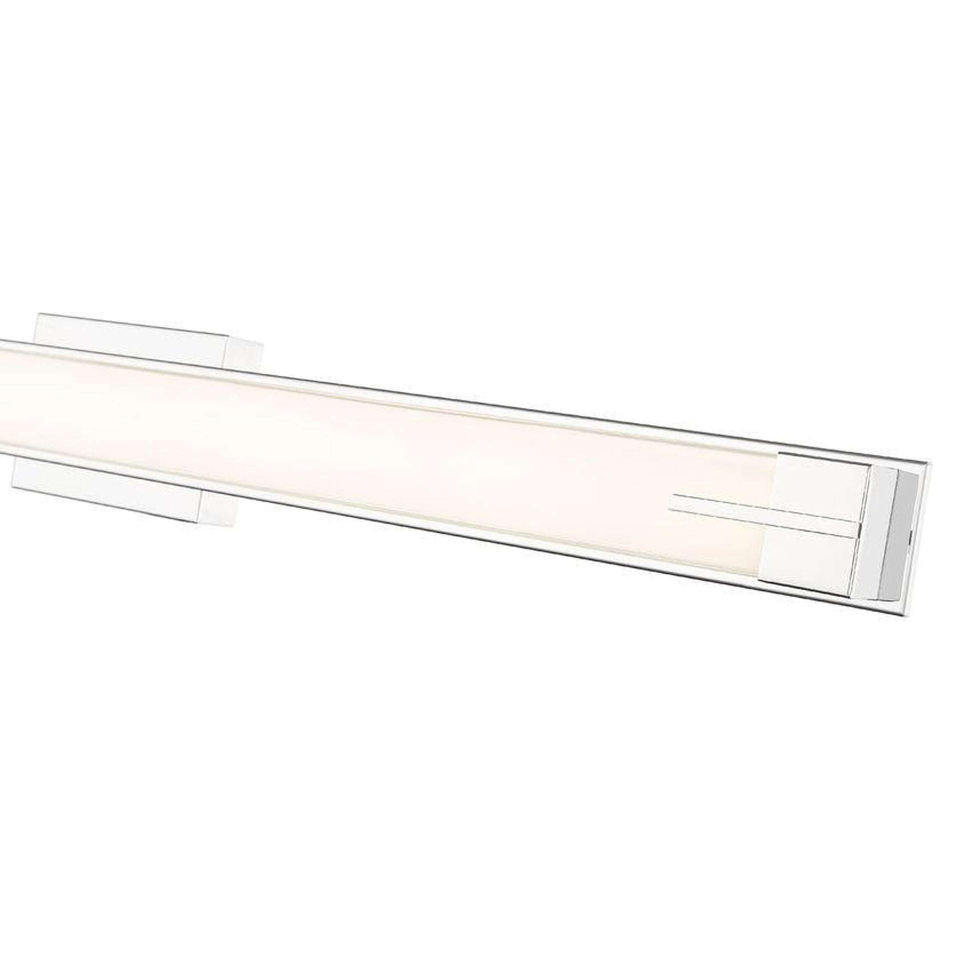 Z-Lite Chase 43" 1-Light LED-Integrated Chrome Vanity Light With Gloss Opal Glass Shade