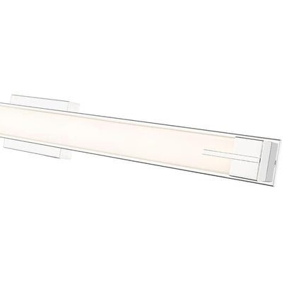 Z-Lite Chase 43" 1-Light LED-Integrated Chrome Vanity Light With Gloss Opal Glass Shade