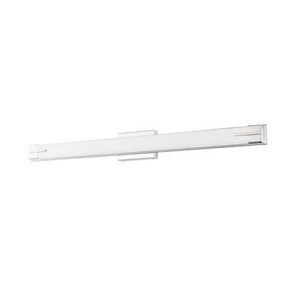 Z-Lite Chase 43" 1-Light LED-Integrated Chrome Vanity Light With Gloss Opal Glass Shade