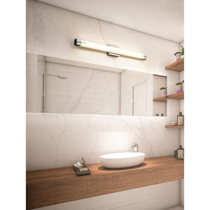 Z-Lite Chase 43" 1-Light LED-Integrated Chrome Vanity Light With Gloss Opal Glass Shade