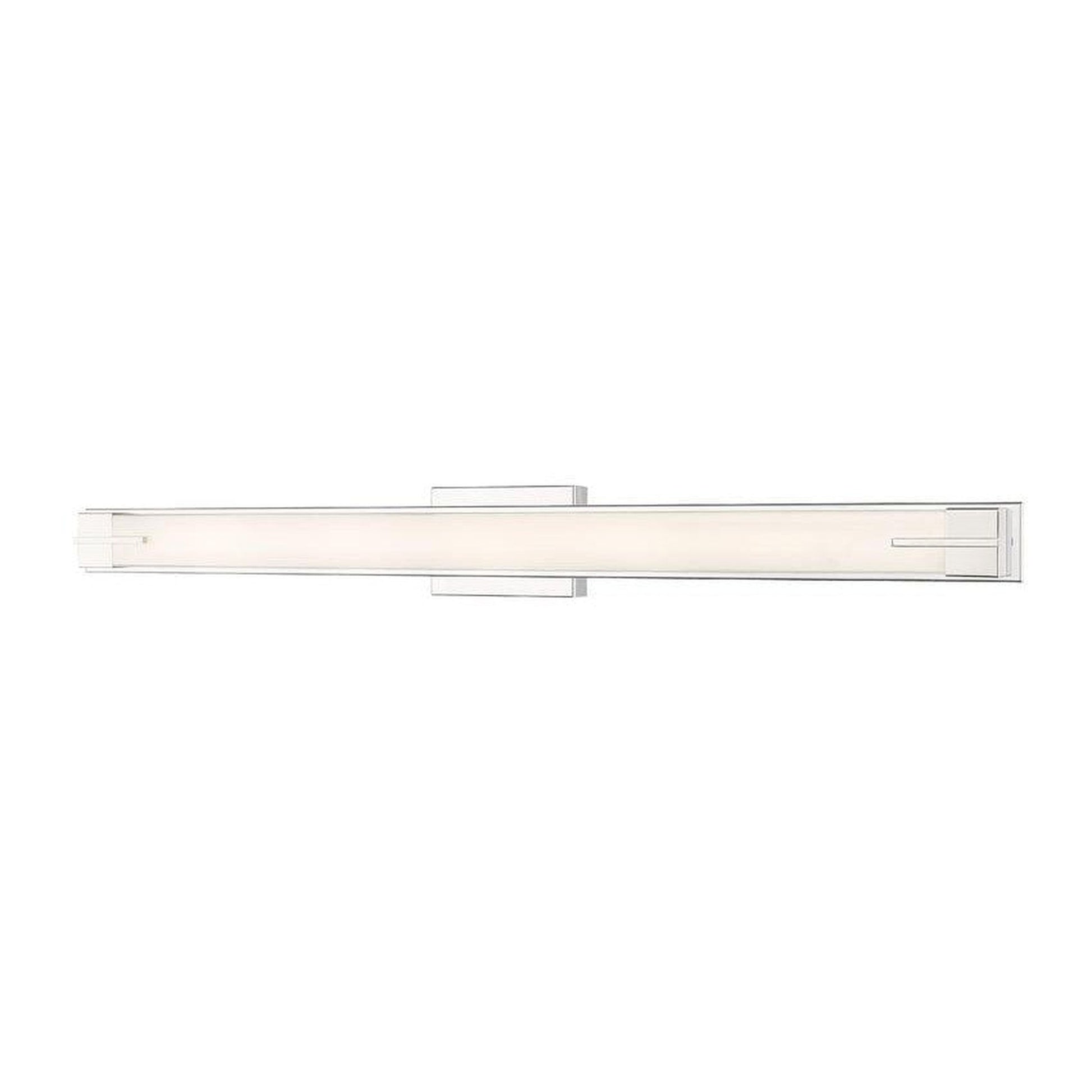 Z-Lite Chase 43" 1-Light LED-Integrated Chrome Vanity Light With Gloss Opal Glass Shade