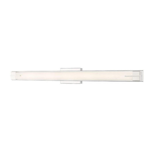 Z-Lite Chase 43" 1-Light LED-Integrated Chrome Vanity Light With Gloss Opal Glass Shade