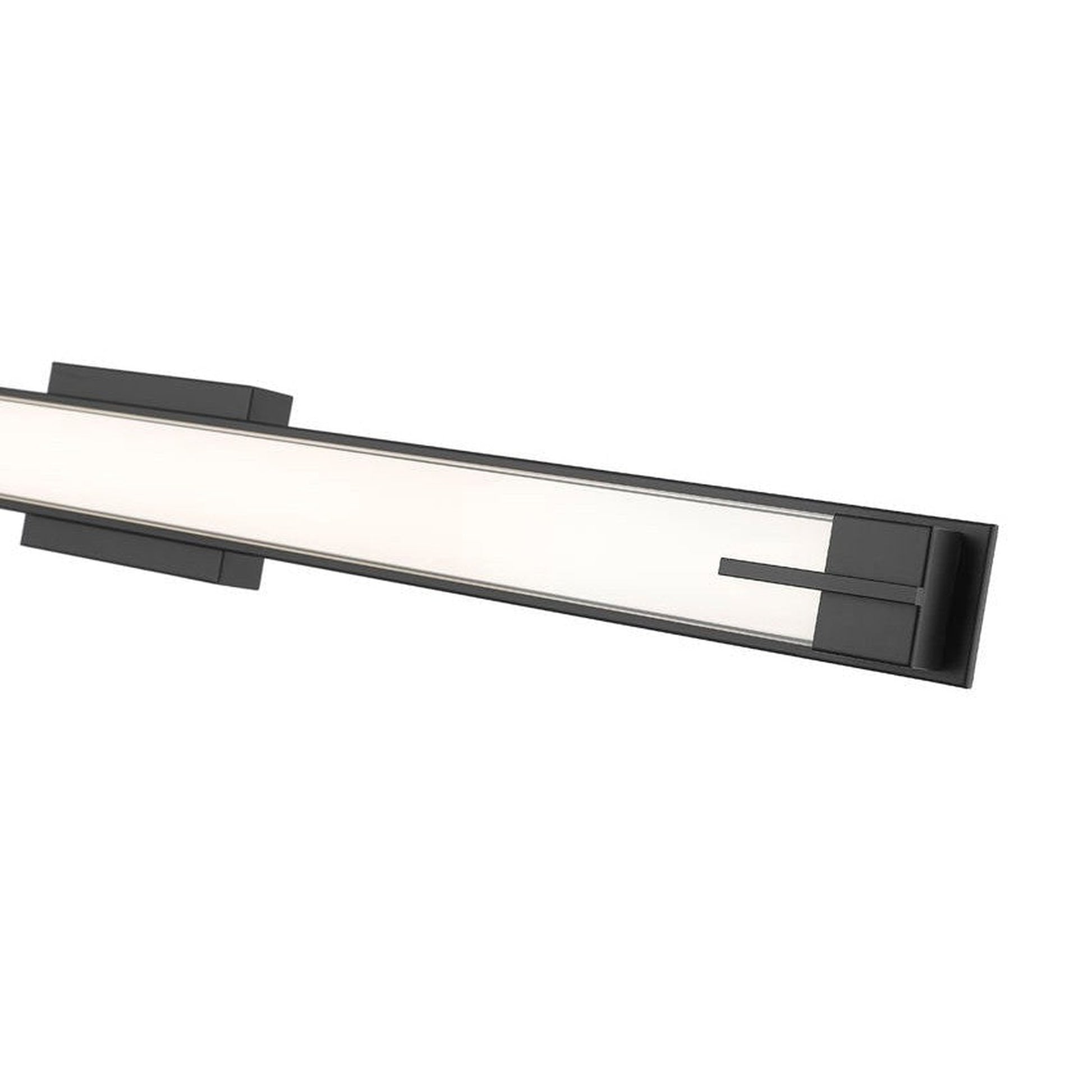 Z-Lite Chase 43" 1-Light LED-Integrated Matte Black Vanity Light With Gloss Opal Glass Shade