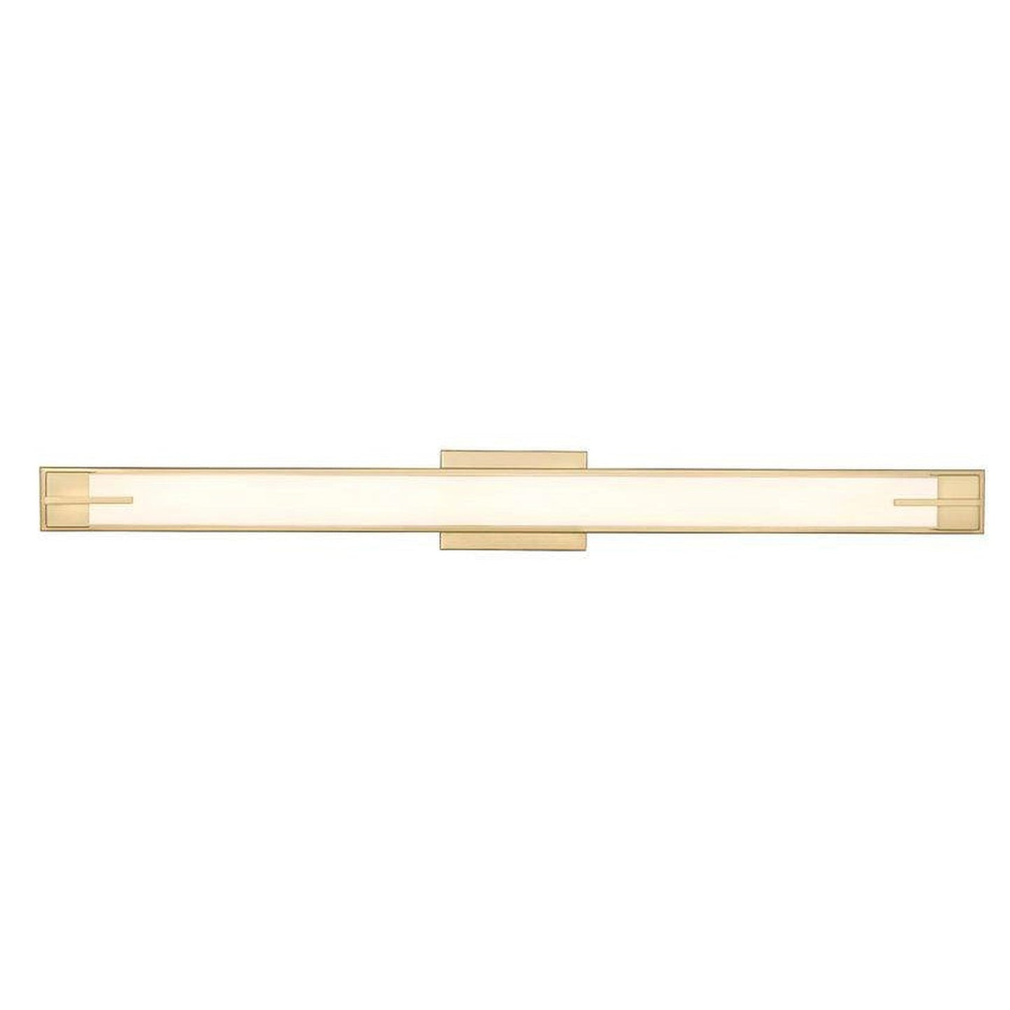 Z-Lite Chase 43" 1-Light LED-Integrated Modern Gold Vanity Light With Gloss Opal Glass Shade