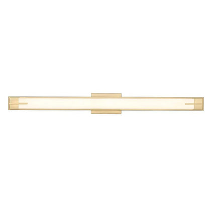 Z-Lite Chase 43" 1-Light LED-Integrated Modern Gold Vanity Light With Gloss Opal Glass Shade